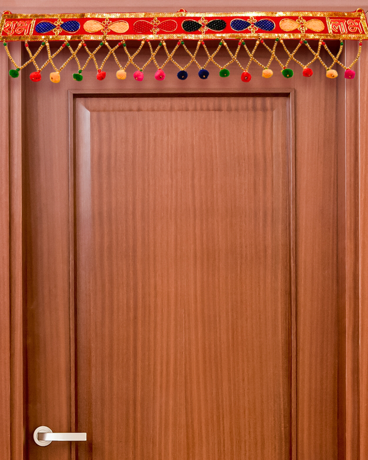 Embroidered Shubh-Labh Toran with Multicolor (Door Hanging D√©cor)