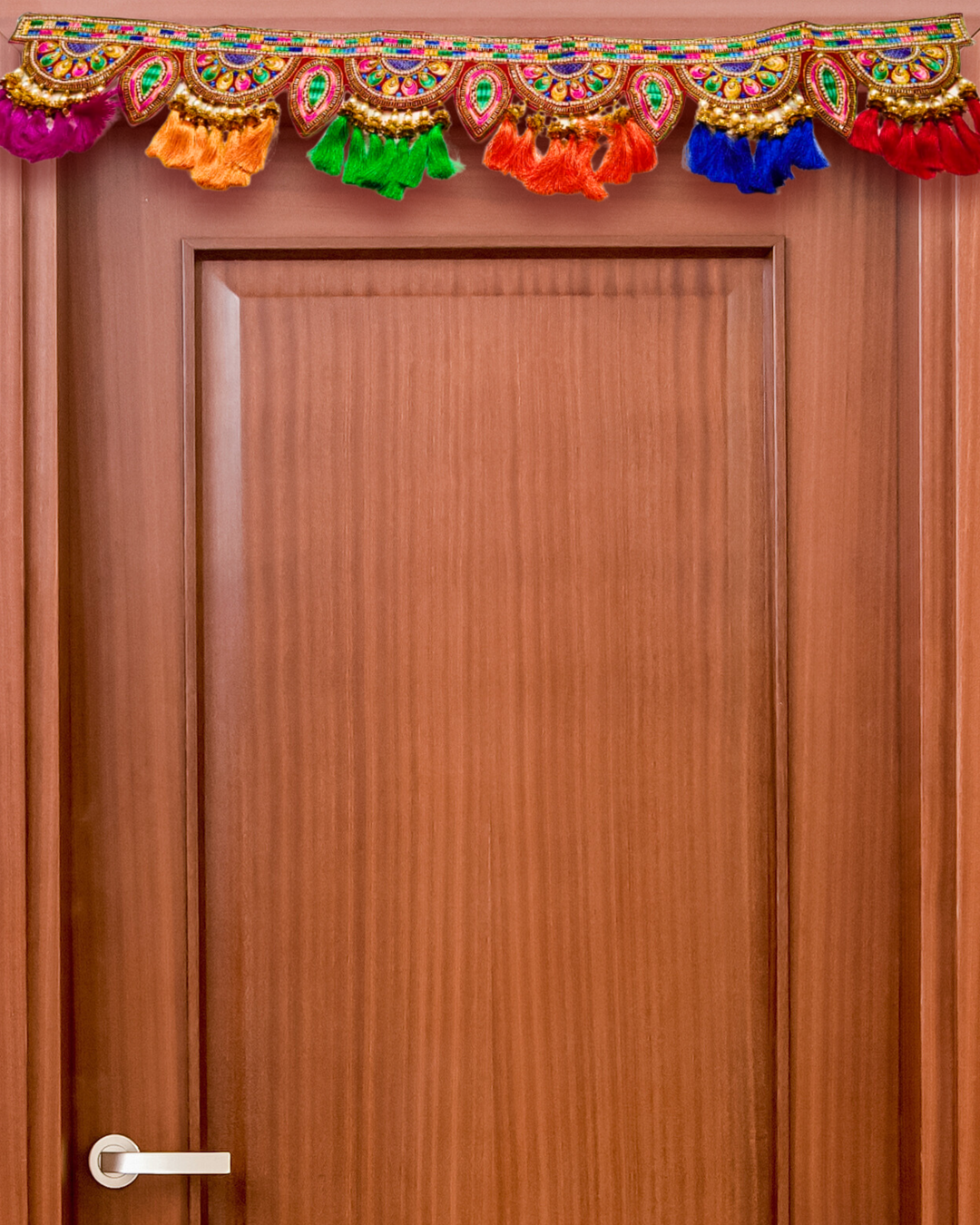 Multicolor Embroidered Toran with Beads and Thread Tassels (Door Hanging D√©cor)