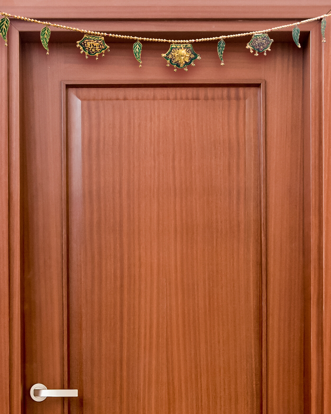 Decorative Metal Toran with Ganesha Motif and Enamel Accents (Door Hanging D√©cor)