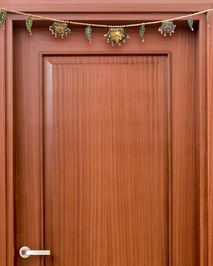 Decorative Metal Toran with Ganesha Motif and Enamel Accents (Door Hanging D√©cor)