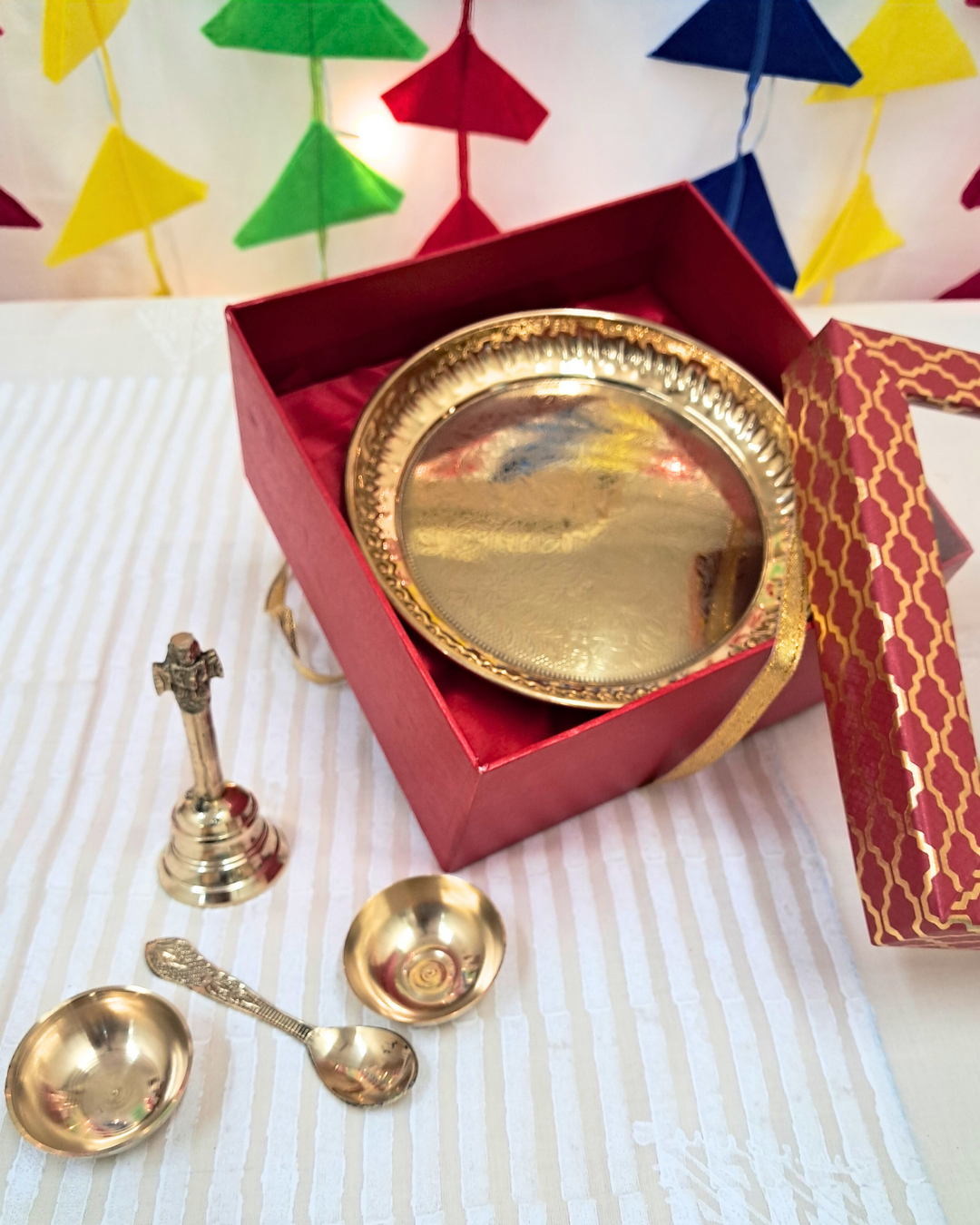 Pavitra Gift Box ‚Äì Brass Puja Thali Set