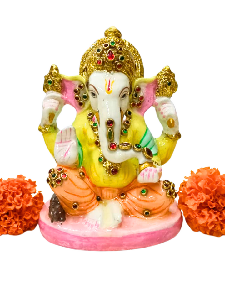 Ganesha Idol in Resin with Stone Embellishments ‚Äì 4"
