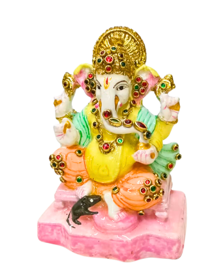 Ganesha Idol in Resin with Stone Embellishments ‚Äì 4"