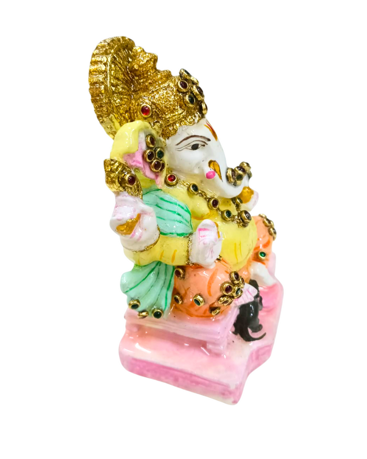 Ganesha Idol in Resin with Stone Embellishments ‚Äì 4"