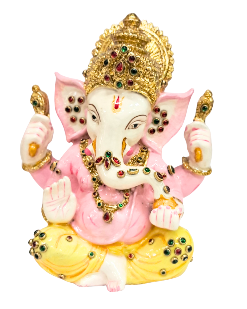 Ganesha Idol in Resin with Stone Embellishments ‚Äì 6"
