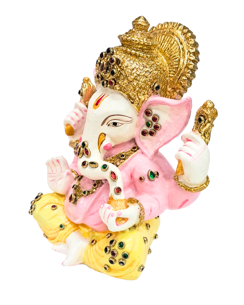 Ganesha Idol in Resin with Stone Embellishments ‚Äì 6"