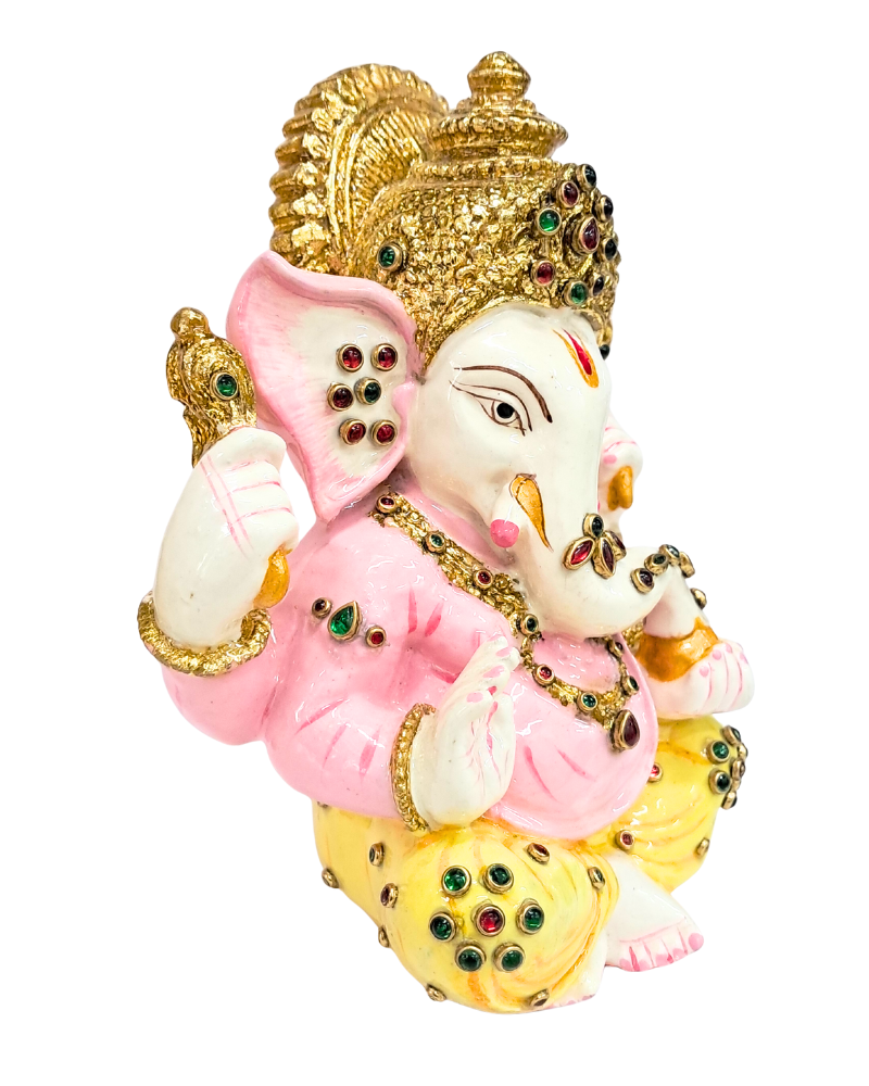 Ganesha Idol in Resin with Stone Embellishments ‚Äì 6"