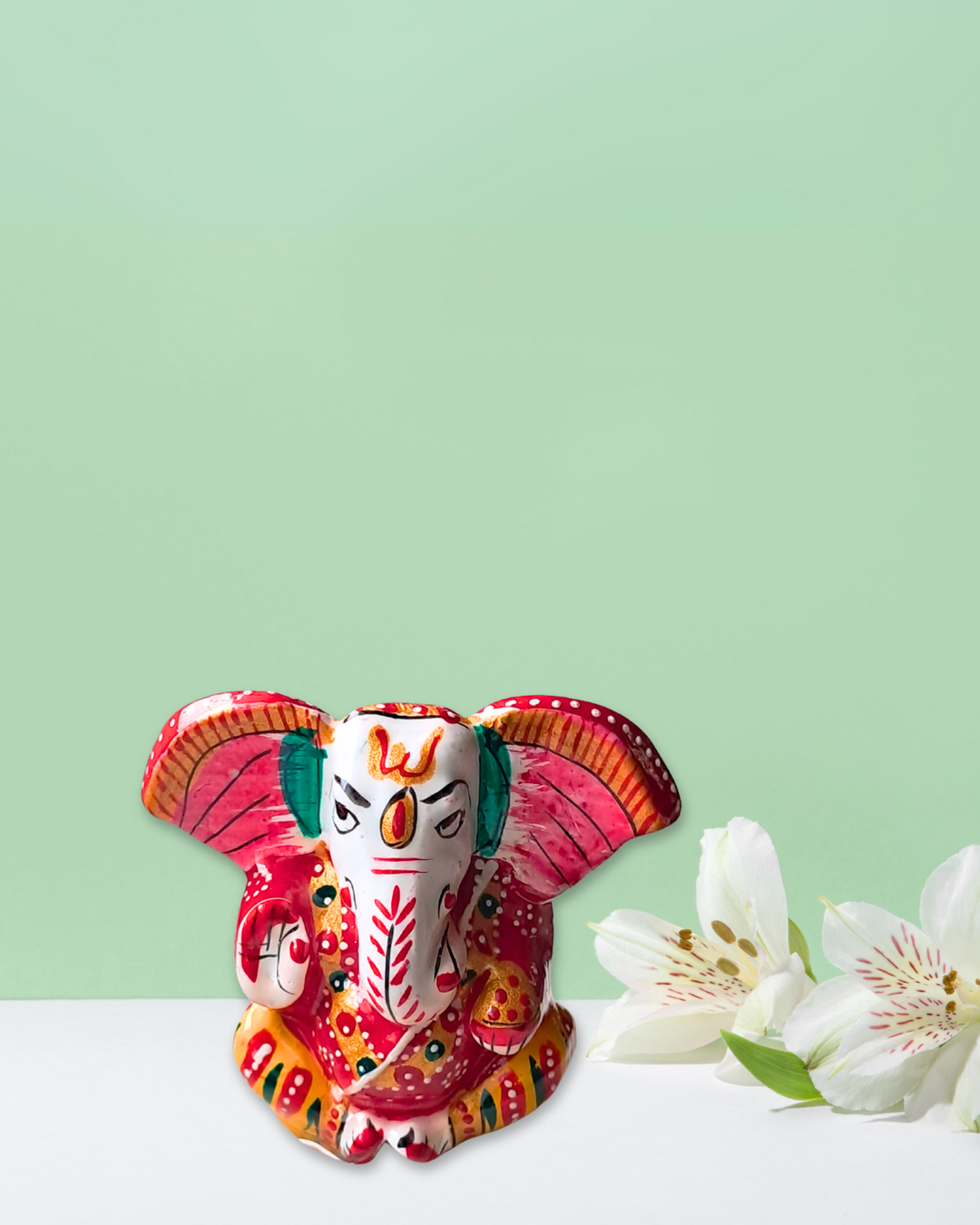 Handcrafted Metal Ganesh Idol with Enamel Finish ‚Äì 5.5 cms