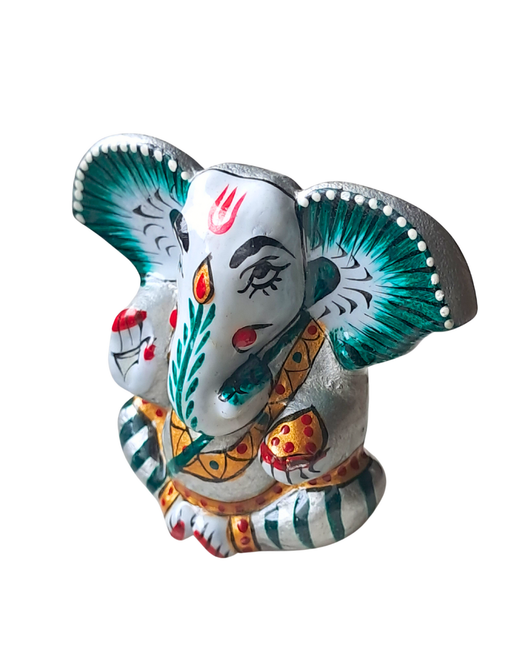 Handcrafted Metal Ganesh Idol with Enamel Finish ‚Äì 5.5 cms