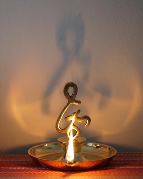 Brass Om Diya (large)