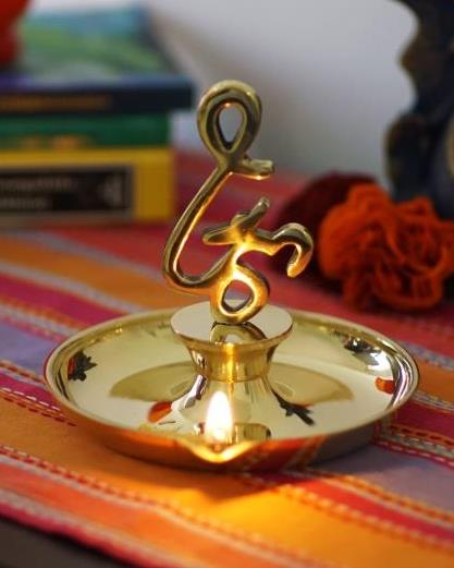 Brass Om Diya (large)