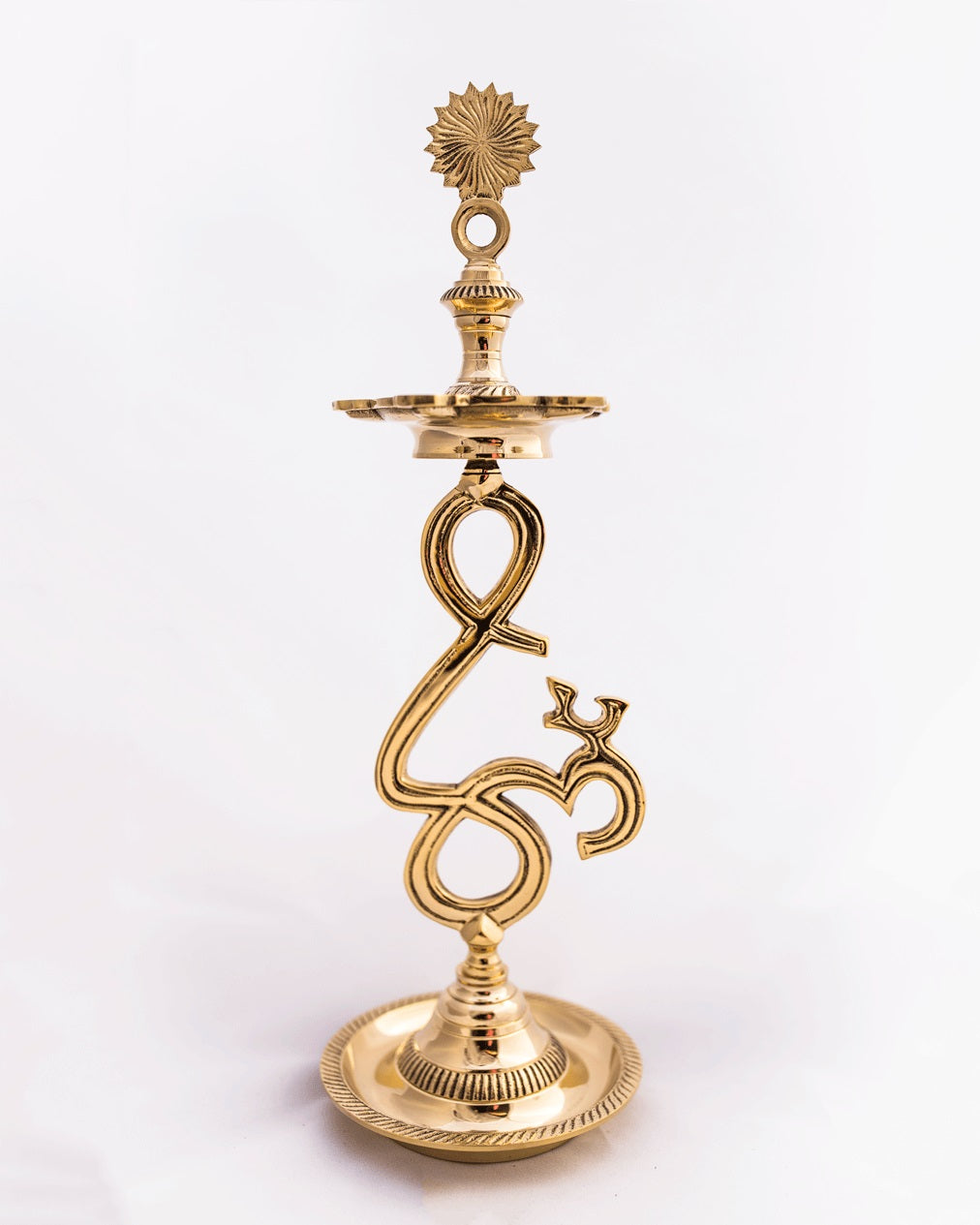 Brass Om Lamp - Traditional Diya Stand (Available in 4 Sizes)