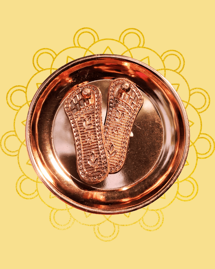 Padukas: Copper coated with Plate - 3.5"