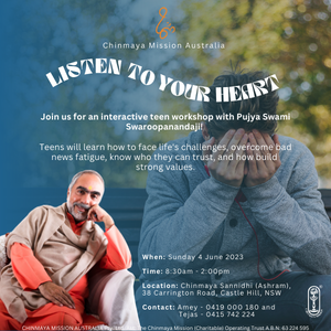 Workshop “Listen to Your Heart” with Pujya Swamiji