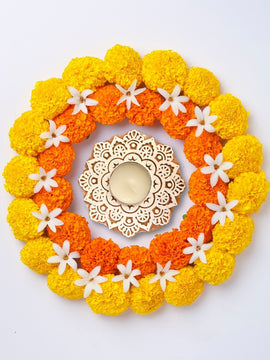 Flower Hand Carved Blocks Tea Light Holders