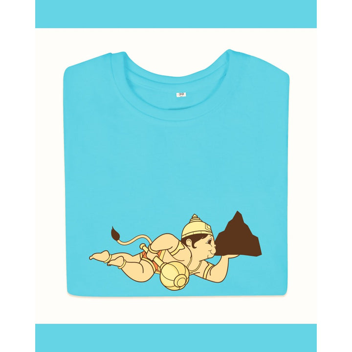 T-Shirt: Kids - Hanuman Flying - Aqua