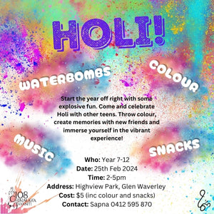 Melbourne | Holi Celebration | JCHYK Event (Teenagers)