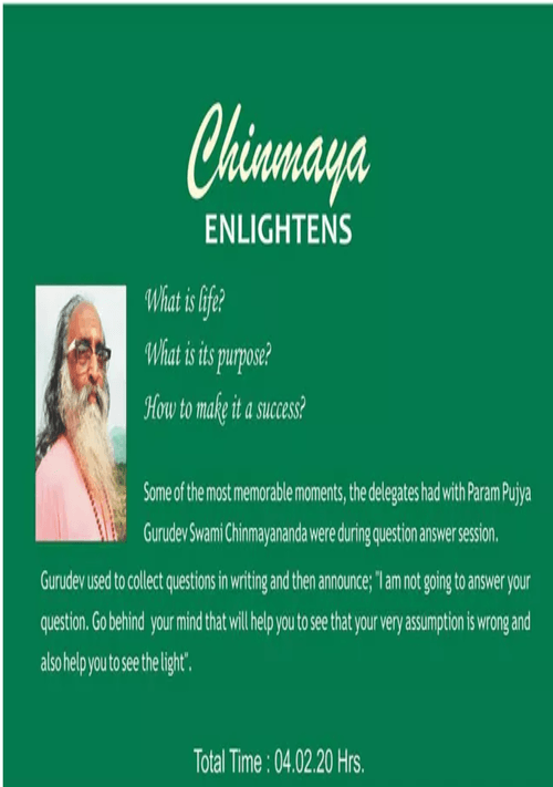 Chinmaya Enlightens (Set of 4 English Talks) - Chinmaya Mission Australia